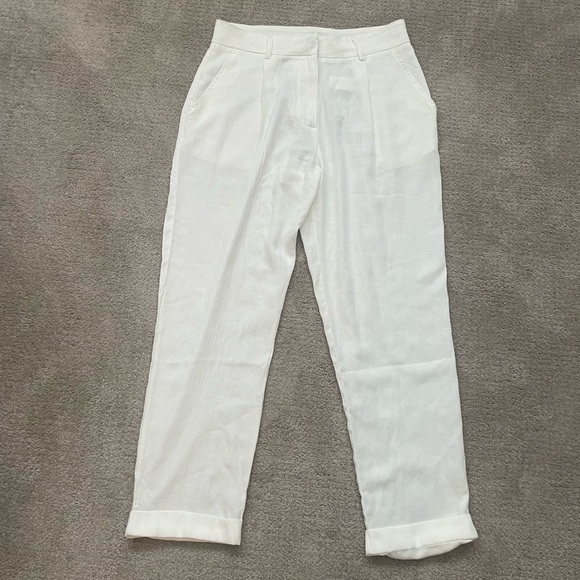 Zara Pants & Jumpsuits White Linen Pants Poshmark